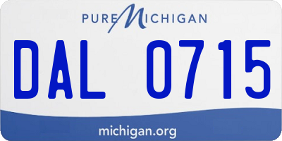 MI license plate DAL0715