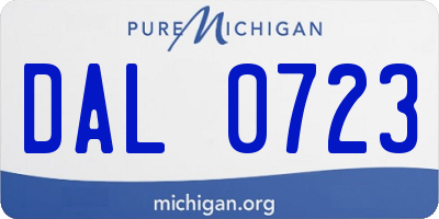 MI license plate DAL0723