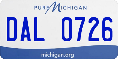 MI license plate DAL0726