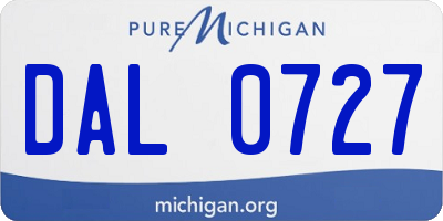 MI license plate DAL0727