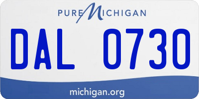 MI license plate DAL0730