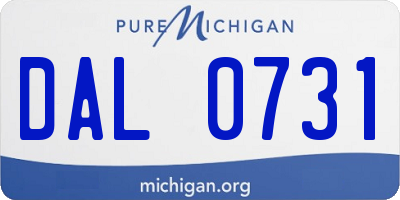 MI license plate DAL0731