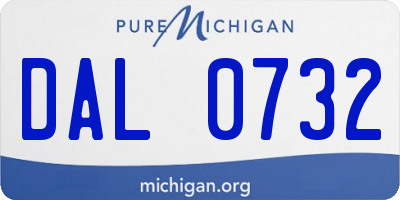 MI license plate DAL0732