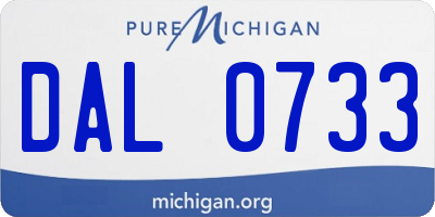 MI license plate DAL0733