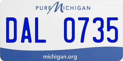 MI license plate DAL0735