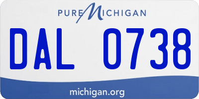 MI license plate DAL0738