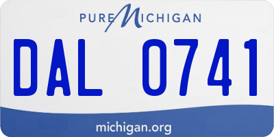 MI license plate DAL0741