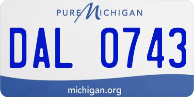 MI license plate DAL0743