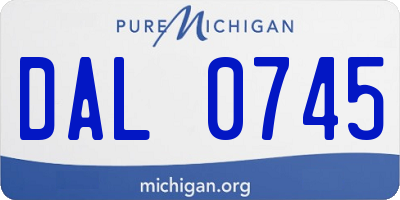 MI license plate DAL0745