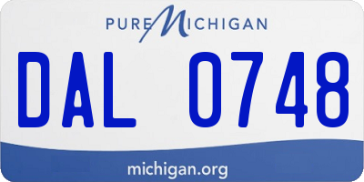 MI license plate DAL0748