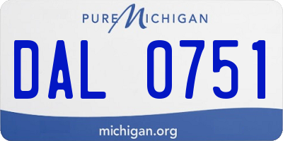 MI license plate DAL0751