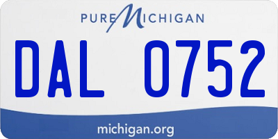 MI license plate DAL0752