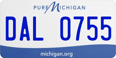 MI license plate DAL0755