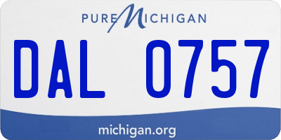 MI license plate DAL0757