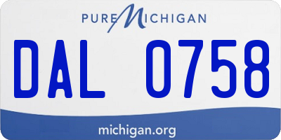 MI license plate DAL0758