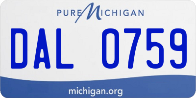 MI license plate DAL0759