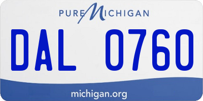 MI license plate DAL0760