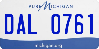 MI license plate DAL0761