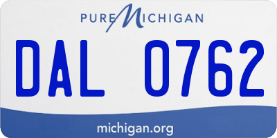 MI license plate DAL0762