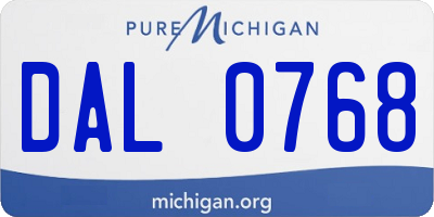 MI license plate DAL0768