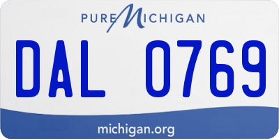 MI license plate DAL0769