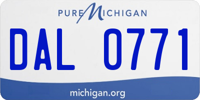 MI license plate DAL0771