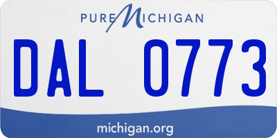 MI license plate DAL0773