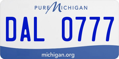 MI license plate DAL0777