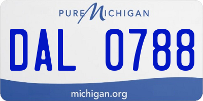 MI license plate DAL0788