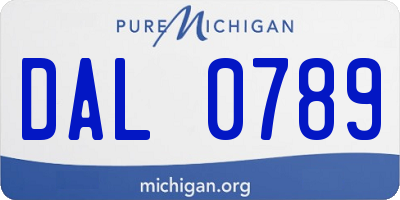 MI license plate DAL0789