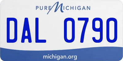 MI license plate DAL0790