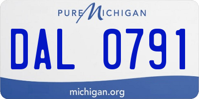 MI license plate DAL0791