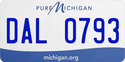 MI license plate DAL0793