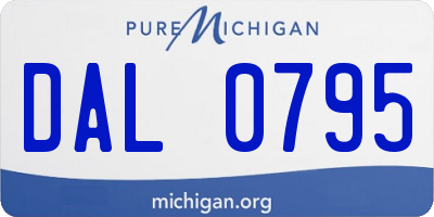 MI license plate DAL0795