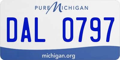 MI license plate DAL0797