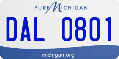 MI license plate DAL0801