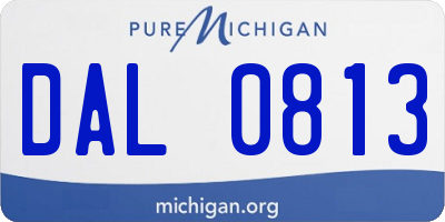 MI license plate DAL0813