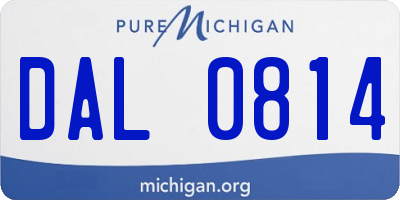 MI license plate DAL0814