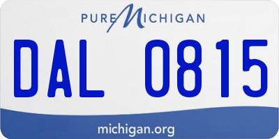 MI license plate DAL0815