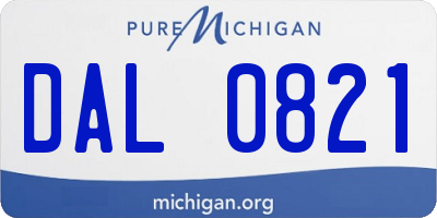 MI license plate DAL0821