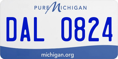 MI license plate DAL0824