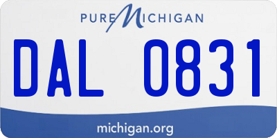 MI license plate DAL0831