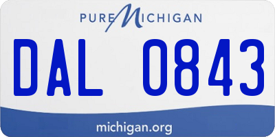 MI license plate DAL0843