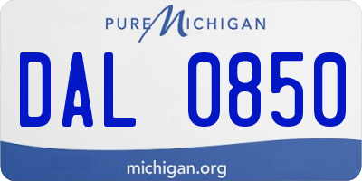 MI license plate DAL0850