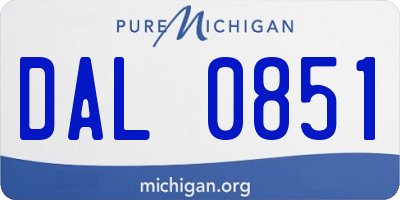 MI license plate DAL0851