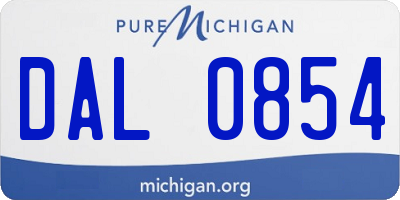 MI license plate DAL0854