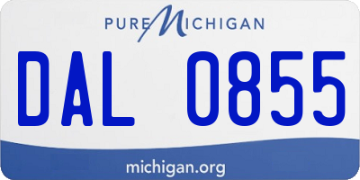 MI license plate DAL0855