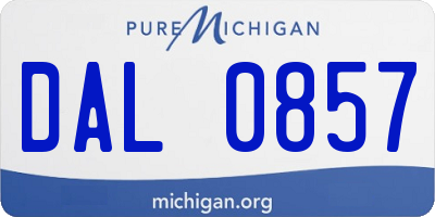 MI license plate DAL0857