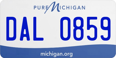 MI license plate DAL0859