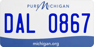 MI license plate DAL0867